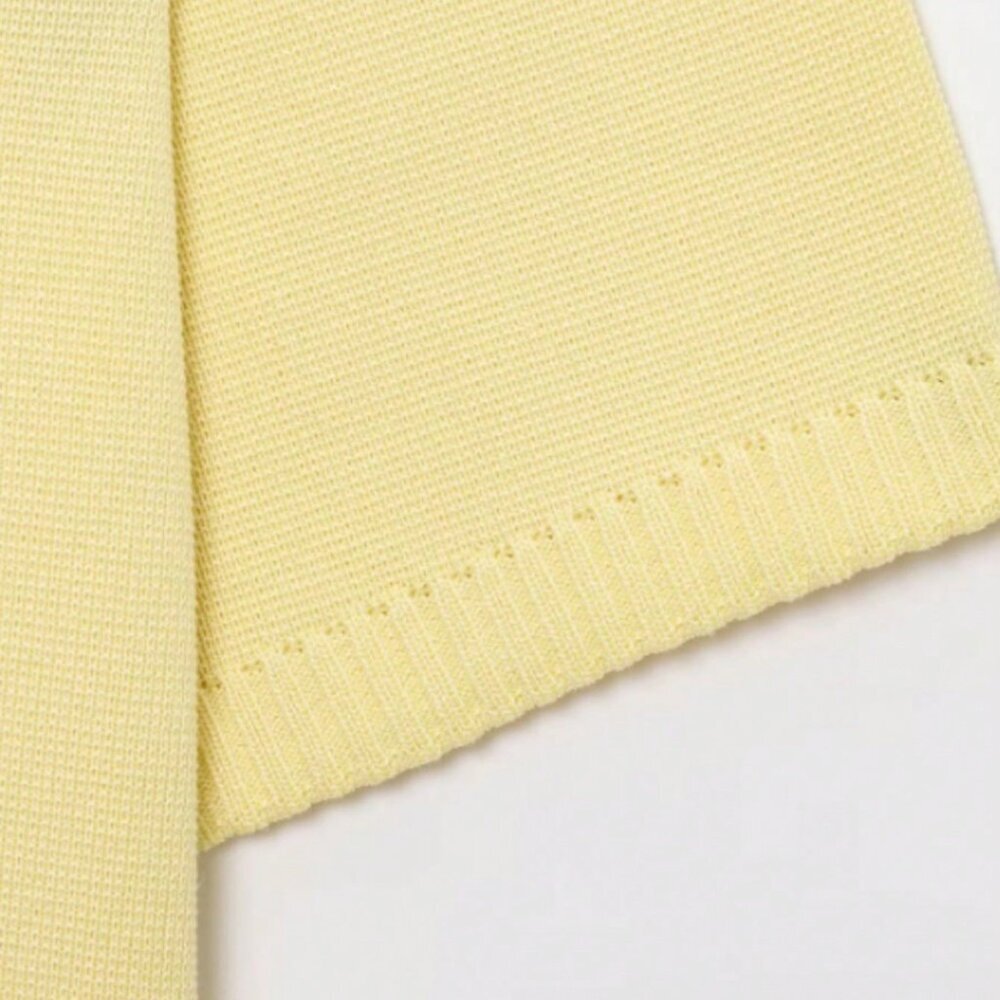 Yellow Casual Women's Minimalist Versatile Short Sleeve Knit Top - Picture 10 of 11